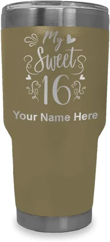 Miniatura 10 de LaserGram Taza aislada al vacío de 20 onzas, My Sweet 16, grabado personalizado incluido (gris)