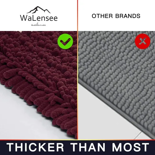 Miniatura 135 de Walensee Alfombra de baño antideslizante (24x17 pulgadas, rosa polvoriento) absorbente de agua, súper suave, lanuda de felpilla, lavable a máquina