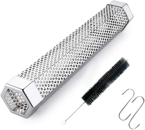 Tubo de ahumador de pellets para parrilla, 12 pulgadas de acero inoxidable de alta calidad, tubo de pellets de madera para barbacoa de gas, carbón