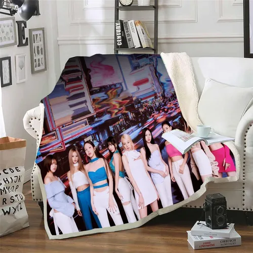 YJYP Kpop Twice - Manta de dos veces lista para ser Tzuyu Sana, manta para sofá, manta para sofá, tapiz para decoración del hogar