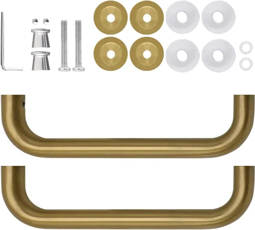 Miniatura 4 de CKB Manija de puerta de ducha de 8", tirador de puerta de vidrio de ducha espalda con espalda compatible con vidrio de 1/4" a 1/2" de grosor