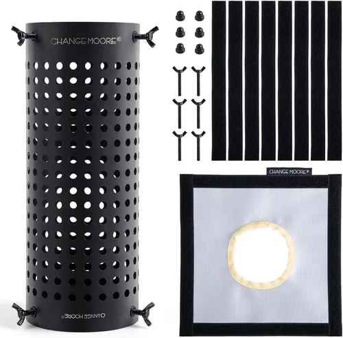 Miniatura 10 de CHANGE MOORE Protector de malla de chimenea de estufa ignífuga, protección antiquemaduras, protección de tienda de campaña, estufa al aire libre