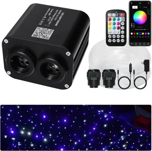 Miniatura 11 de Twinkle Starlight Headliner Light,16W 400pcs 6.5ft LED Star Kit de luz de fibra óptica de techo APP/Control remoto para coche/hogar/fiesta