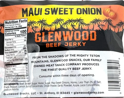 Miniatura 2 de Glenwood Beef Jerky Maui Sweet Onion - Bolsa resellable de 9 onzas, húmedo y tierno, aperitivo alto en proteínas, fabricado en los Estados Unidos