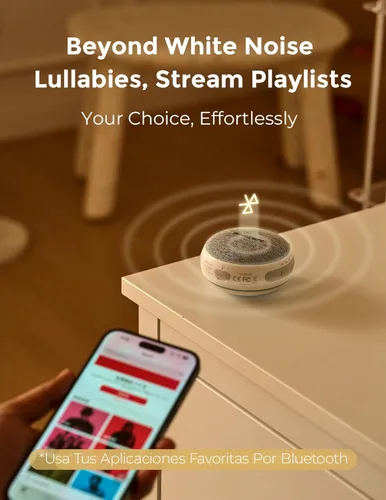 Miniatura 9 de Momcozy - Máquina de sonido portátil con luz nocturna, máquina de ruido blanco para bebés, 20 sonidos relajantes, terapia de sonido, batería de Gris