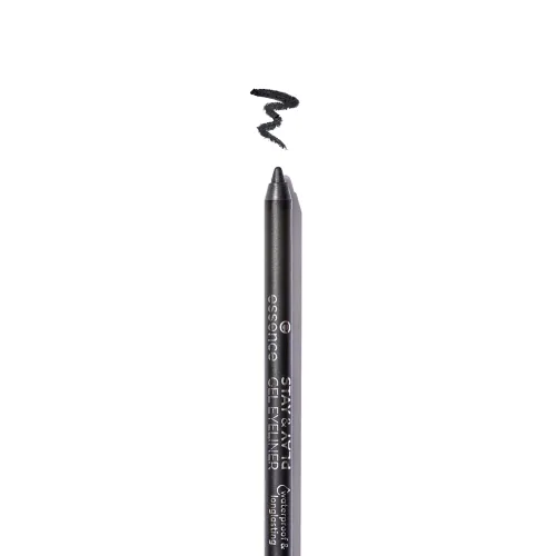 essence | Lápiz delineador de ojos en gel Stay & Play | Textura súper suave tipo gel | Impermeable y duradero | Vegano y sin crueldad (01 Black