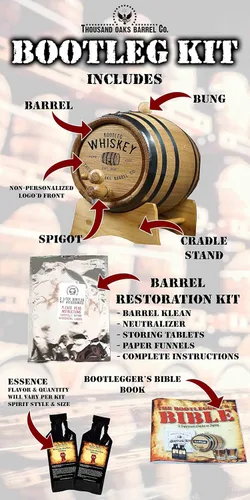Miniatura 2 de Kit personalizado Bootleg Kit™ Barrel Aged "Bootleg Whiskey" Tennessee Whisky Kit de fabricación (5 litros)