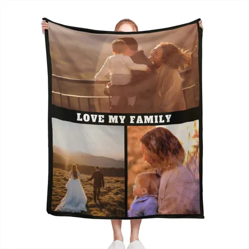 Miniatura 18 de Manta personalizada con texto de fotos, manta personalizada con mis propias fotos, manta conmemorativa personalizada para madres para mamá, papá