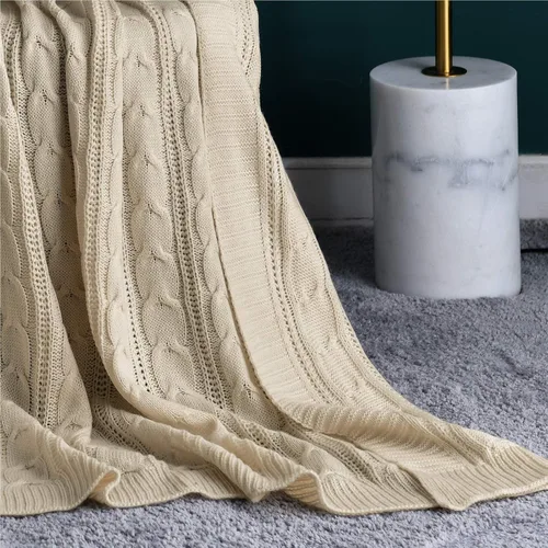 Miniatura 4 de jinchan - Manta ligera de punto trenzado tipo suéter, regalo para todo el año, para interiores y exteriores, para viajes, para sofá, cama, sillón