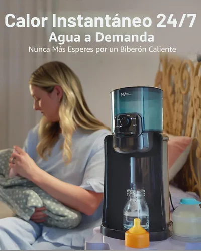 Miniatura 2 de Calentador de agua, calentador de biberones HEYVALUE para bebé, fabricante de fórmula con luz nocturna, 4 controles de temperatura y mantiene