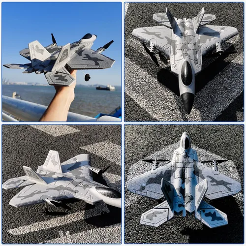 Miniatura 7 de Avión RC de 4 Canales con Control Remoto - Avión RC F-22 para Adultos Principiantes con Sistema de Estabilización Xpilot y Acrobático, Dos