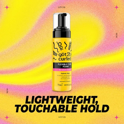 Miniatura 3 de Got2B Espuma Rizadora Flexible, 6.7 onzas líquidas, mousse para el cabello para control del encrespamiento y protección térmica, sujeción ligera