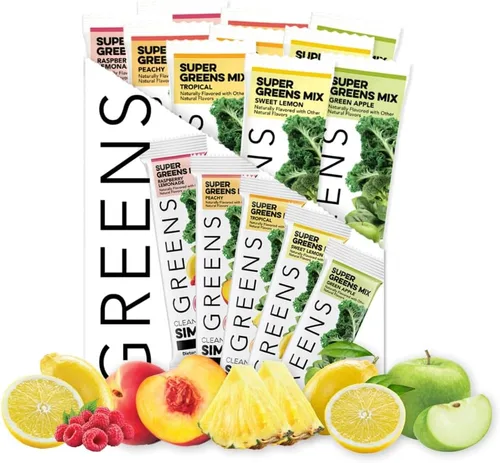 Miniatura 12 de Clean Simple Eats Super Greens Powder - Polvo de verduras con sabor natural con clorella, espirulina, superalimentos y fibra prebiótica, sin