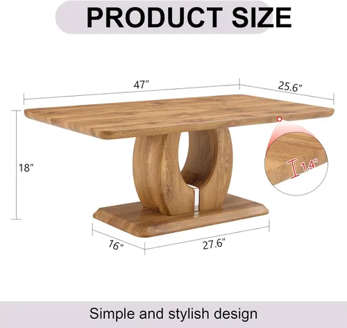 Miniatura 2 de LKTART Mesa de Centro Rectangular para Sala de Estar, Mesas de Centro de Imitación de Mármol con Almacenamiento, Base Moderna Estable Mesa de Centro