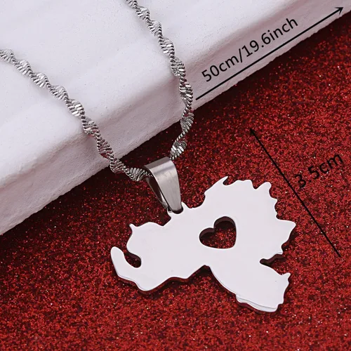 Miniatura 2 de Collar con colgante de mapa de Venezuela de acero inoxidable para mujeres y hombres venezolanos