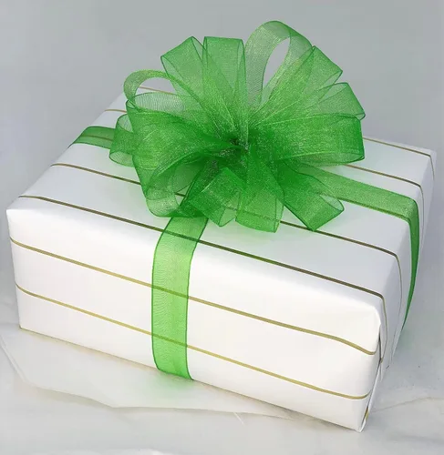 Miniatura 3 de Cinta de organza de primavera verde esmeralda: 5/8 pulgadas x 25 yardas, primavera, boda, verano, Navidad, cumpleaños, corona, lazo para el pelo