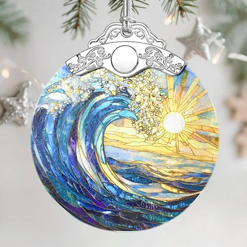 Miniatura 22 de Adorno de vitral, adorno de Navidad, adornos colgantes para decoración del hogar y adornos del árbol de Navidad, exquisita decoración navideña