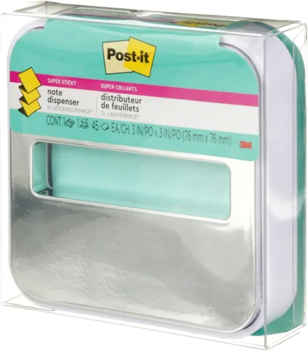 Miniatura 2 de Dispensador de notas adhesivas Post-it para notas de 3 x 3 pulgadas, base blanca con parte superior de acero