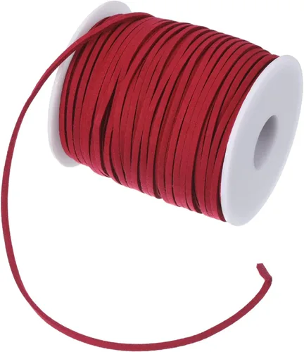 Miniatura 9 de PATIKIL Cordón de gamuza con carrete en rollo de 0.118 in, 50 yardas, cordón plano de piel sintética para collares, pulseras, joyería, cuentas, Azul