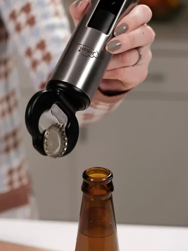 Miniatura 2 de Jokari Abrebotellas versátil 3 en 1 con sacacorchos, abridor de botellas de cerveza con tapa de palanca y cortador de lámina. Una herramienta
