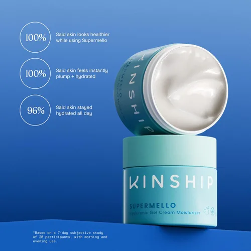 Miniatura 3 de Kinship Supermello - Crema hidratante de gel hialurónico, loción facial de ácido hialurónico, ligera e hidratante, regordeta, suave y calma, nutre