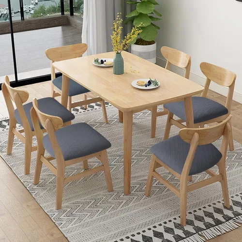 Miniatura 2 de Fuloon Fundas Elásticas para Asientos de Silla 6 PCS, Fundas para Sillas de Comedor Extraíbles y Lavables Anti-Polvo Fundas para Cojines de Asientos