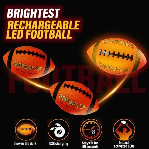 Miniatura 3 de Balón de fútbol que brilla en la oscuridad, balón de fútbol LED de tamaño 6, recargable por USB, genial juguete deportivo para exteriores