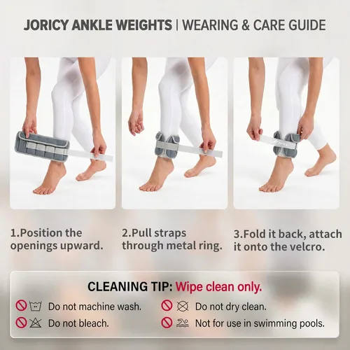 Miniatura 7 de Pesas de tobillo ajustables para mujeres y hombres, un par de pesas de 1-3/4/5/6/8/10/20 libras con bolsas de arena extraíbles y ajuste seguro