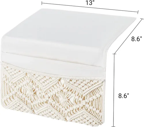 Miniatura 7 de Mkono Cesta decorativa de cuerda de algodón de macramé y organizador de almacenamiento de macramé bohemio para el hogar, dormitorio, sala de estar