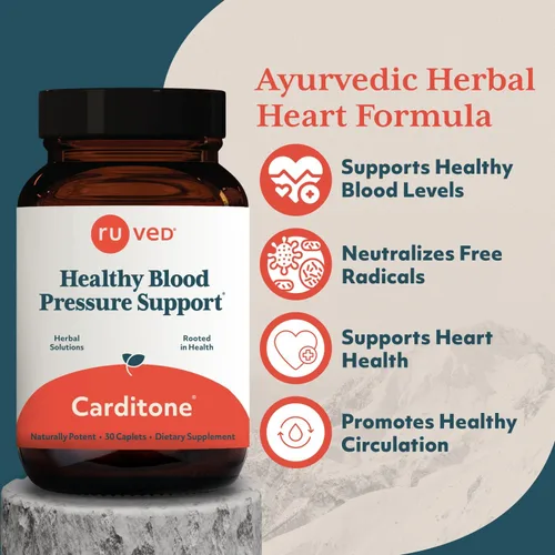 Miniatura 2 de ruved Carditone - Suplemento natural de salud cardíaca para mujeres y hombres, fórmula BP, apoyo cardíaco holístico con raauwolfia, arjuna, calcio