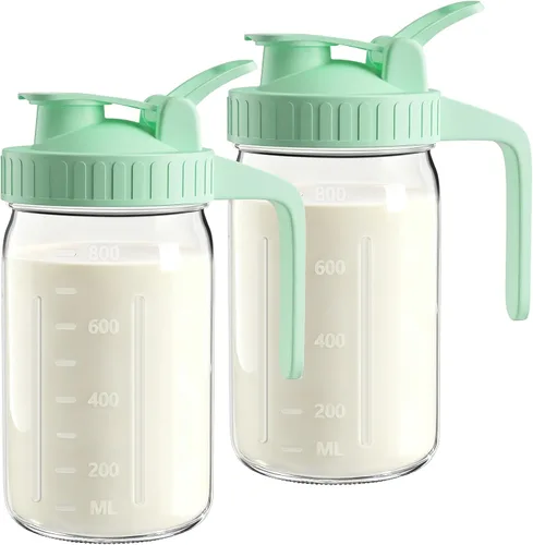 Miniatura 23 de Jarra Mason Jar de 64 onzas – Jarra de vidrio hermética y a prueba de fugas con tapa, perfecta para té helado, té solar, cerveza fría, leche