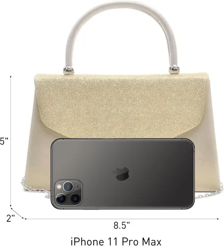 Miniatura 61 de Dasein Bolso de noche para mujer, embragues de fiesta, bolsos de boda, cóctel, baile de graduación, bolsos con purpurina esmerilada