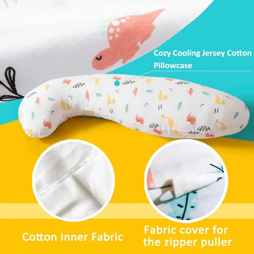 Miniatura 3 de BYRIVER Almohada de Contorno de 35" de Enfriamiento Linda para Niños Niñas Niños, Almohada de Abrazo para Dormir, Funda de Almohada de Dinosaurio