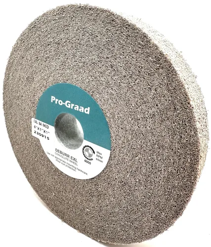EXL Rueda de Desbarbado - 6" x 1" x 1" 8A Grano Medio - Óxido de Aluminio - Rueda para Desbarbado, Acabado y Pulido de Metal - Convoluta - 13617 -