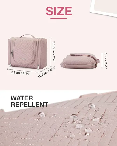 Miniatura 5 de BAGSMART - Estuche de viaje para cosméticos y artículos de aseo personal a prueba de agua con gancho para colgar, neceser organizador de viaje