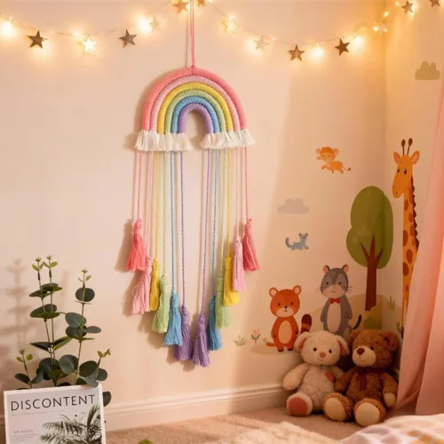 Miniatura 11 de Tapiz de árbol de Navidad con lazo, tapiz de franela para colgar en la pared, regalos para decoración de Navidad, cumpleaños y decoración