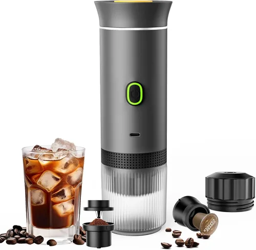 Miniatura 9 de Cafetera de Espresso Portátil, Cafetera de Viaje para Camping, Máquina de Espresso Portátil con USB-C, Máquina de Espresso Pequeña 3-en-1 con Café
