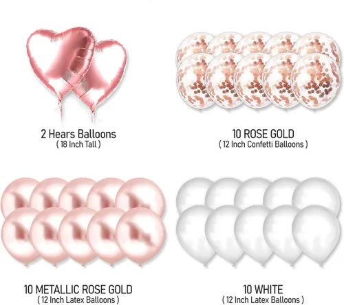 Miniatura 9 de Decoraciones de fiesta de cumpleaños número 41 para ella, suministros de oro rosa, juego grande con pancarta de cumpleaños y globos de 41 dígitos
