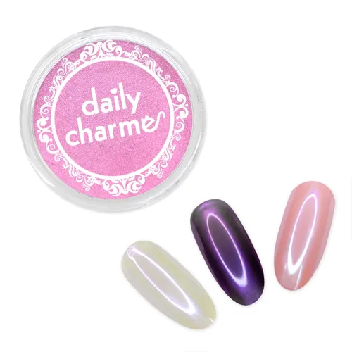 Daily Charme Stardust Polvo cromado (amatista) 0.04 oz, polvo cromado iridiscente con efecto holográfico para uñas, manicura vibrante para el hogar,