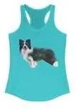 Miniatura 4 de Border Collie 'Andrew' Women's Racerback Tank XSSolid Indigo