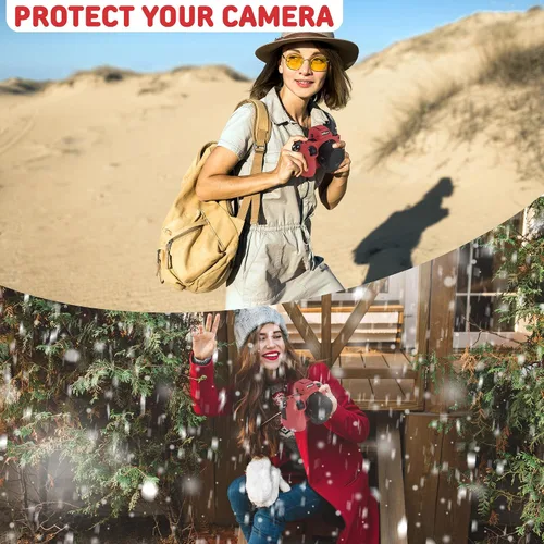 Miniatura 5 de Funda de cámara para Nikon Z6 Z6II Z7 Z7II - Funda protectora de silicona para DSLR, jaula desmontable, a prueba de golpes, a prueba de polvo (rojo)