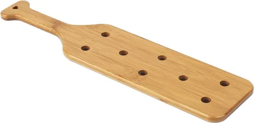Miniatura 8 de Paleta de bambú de 14 pulgadas con agujeros, paleta de madera maciza con superficie lisa, 1 paquete, 1