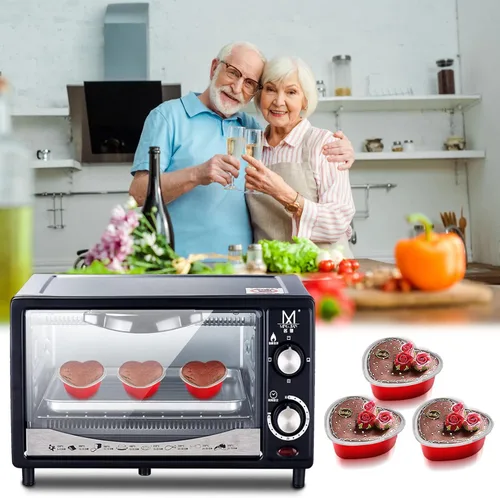 Miniatura 7 de 40 juegos de moldes para pasteles en forma de corazón, mini moldes para pasteles con tapas de 3.4 fl oz/3.5 onzas, moldes de aluminio con tapas