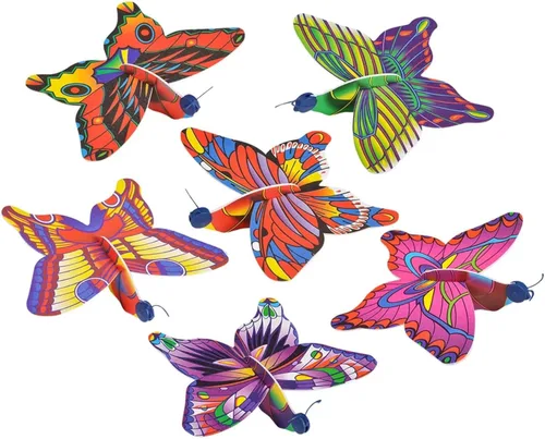 HAPPY DEALS ~ Deslizadores de juguete de mariposa - 12 piezas - 7 pulgadas - Regalos empaquetados individualmente premios bolsa de golosinas