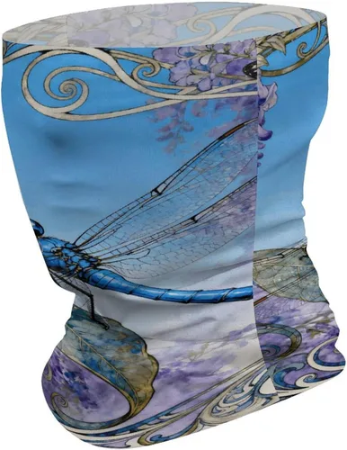 Miniatura 2 de Sun UV Protection Neck Gaiter Upf 50+ Balaclava Ski Dragonfly Jacaranda Leaf Face Mask Summer Face Cover Scarf Breathable Bandana for Fishing