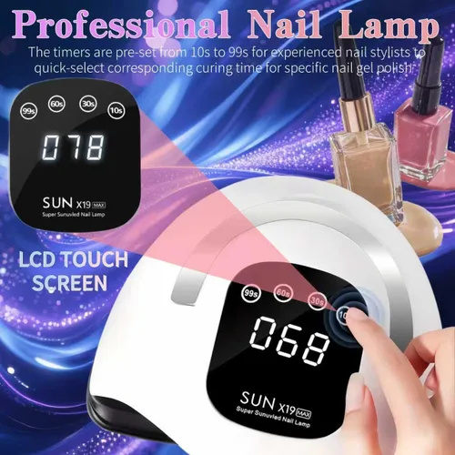 Miniatura 4 de Lámpara de uñas LED UV con 72 cuentas, lámparas de curado de uñas de 320 W para esmalte de gel con sensor automático/4 ajustes de temporizador