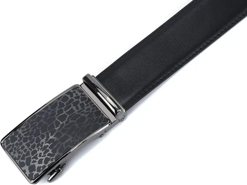 Miniatura 3 de iCuviy Cinturones de vestir de cuero genuino con trinquete deslizante para hombres, adecuados para el trabajo, negocios, cinturón de hebilla