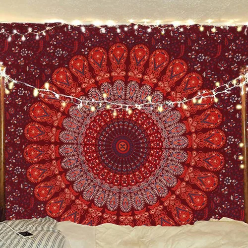 Miniatura 42 de Tapiz hippie indio bohemio psicodélico dorado azul pavo real mandala colgante en la pared (negro blanco, Queen (84 x 90 pulgadas) (84.6 x 90.6 in)