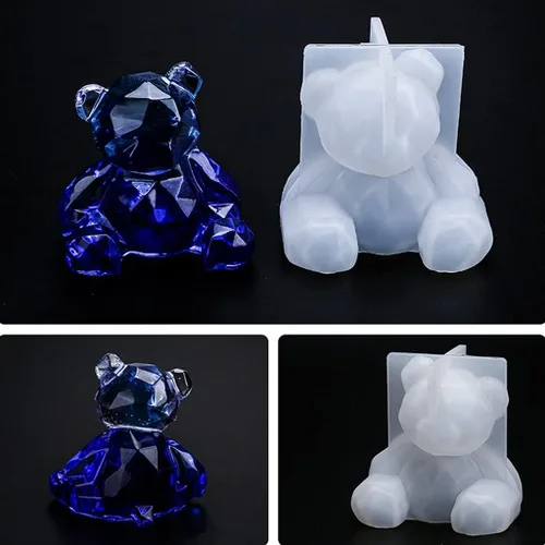 Miniatura 6 de Molde de oso 3D para manualidades, adornos de resina epoxi, colgante colgante, decoración del hogar, molde de fundición, molde de silicona