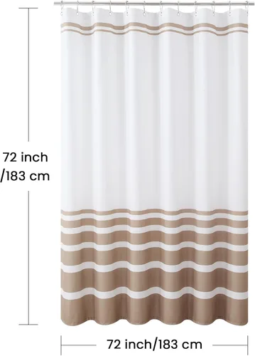 Miniatura 44 de Cortinas de Ducha Negras, Cortinas de Ducha de Poliéster Impermeable con Rayas Horizontales Degradadas en Blanco y Negro Modernas para Baño, 72x72